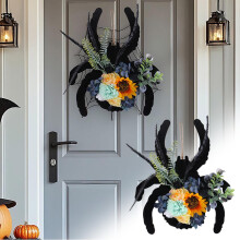 Sztuczne wieńce na Halloween na drzwi wejściowe Wieniec na drzwi na Halloween Wieniec jesienny na drzwi wejściowe Wewnętrzny Zewnętrzny Dom