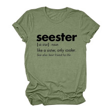 T-shirts femme coupe ample décontractée à imprimé lettres, col rond, manches courtes, tunique, blouse, hauts