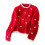 Dame Langærmet Strik Sweater Rød Efterår Vinter 4