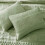 Salbeigrünes Polyester-Steppdecken-Set, Queen-Size, 3-teilig 4