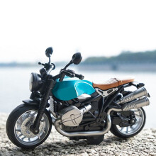 1:12 Moto in lega PullBack 14x7x9cm Blu/Nero