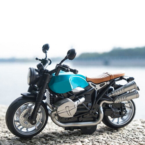 1:12 Moto in lega PullBack 14x7x9cm Blu/Nero