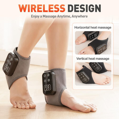 Trådløs fodmassager med vibration, varme og kompression 2