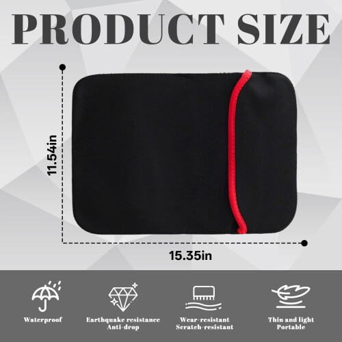 Capa para laptop de 15,6 polegadas em neoprene SBR preto. 1
