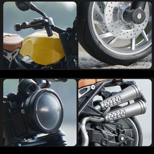 1:12 Moto en alliage PullBack 14x7x9cm Jaune 2