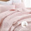 Lyserødt kingsize-dynesæt – 100% polyester, 3 dele 3