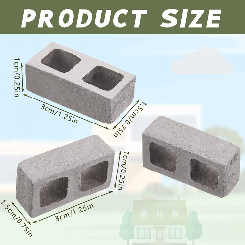 50 stk. mini betonklodser i skala 1/12 1