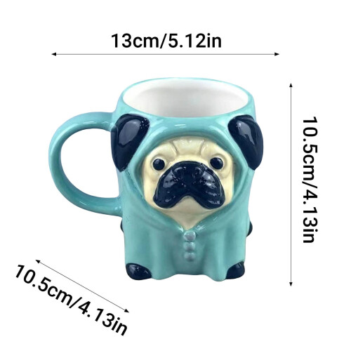Mug en céramique motif teckel avec anse 3D, 35 cl 2