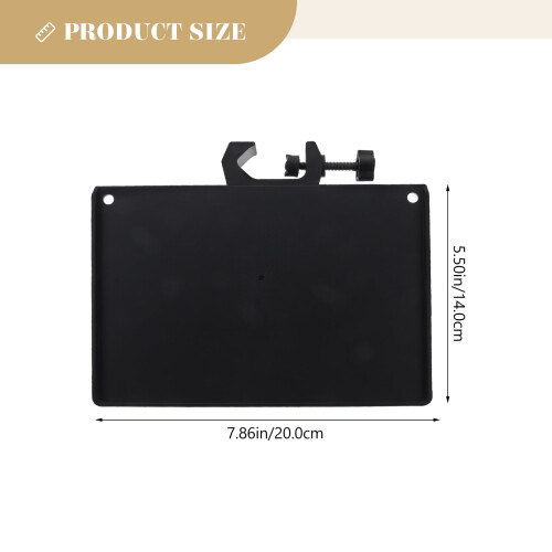 Metal Music Stand Clamp on Rack Tray for Microphone Stand Practical Design Rectangular 1Pcs 1