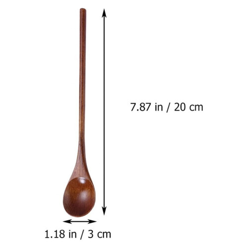 Conjunto de 6 colheres de cozinha de madeira com cabo longo. 1