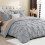 Silver Grey King Duvet Cover Set Microfiber 3-Piece 2