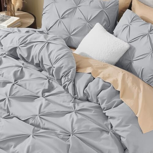 Silver Grey King Duvet Cover Set Microfiber 3-Piece 2