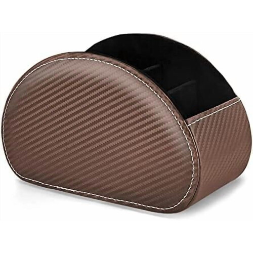 Porta telecomandi in similpelle con 5 scomparti per telecomandi TV e controller multimediali – Marrone Carbonio 1