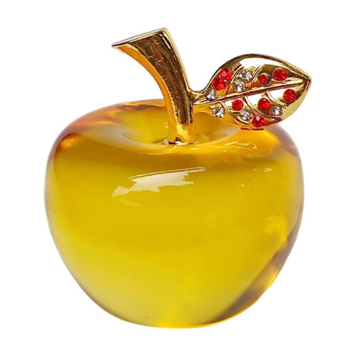 Yellow Glass Apple Ornament, Winter Table Centerpiece 1