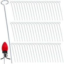 60Pcs 12 Inch Christmas Light Stakes Metal Light Stakes for Christmas Lights Yard Lawn Light Stakes for Christmas Lights