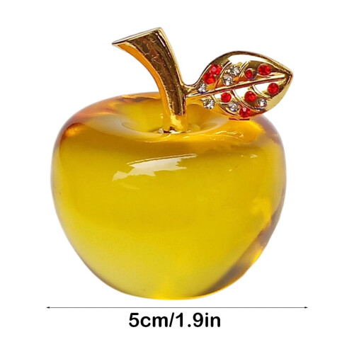 Yellow Glass Apple Ornament, Winter Table Centerpiece 2
