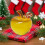 Yellow Glass Apple Ornament, Winter Table Centerpiece 5