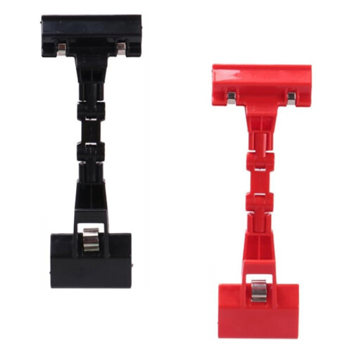 2 Pack Adjustable Document Holder, Rotatable Paper Copy Holder Clip Flexible Drawing Board Clamps - Black & Red