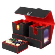 Caixa para Baralho com Alça, Armazenamento Magnético para Cartas, Estojo para Baralho com Abertura Lateral Superior, Caixa para Cartas de Jogos,