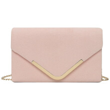 KEINXS Women Clutch Bag Chic PU Leather Shoulder Bag Formal Dressy Purse (Pink)