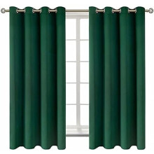 Blackout Curtains – Grommet Thermal Insulated Darkening Curtains, Set of 2 (52x63", Emerald Green)