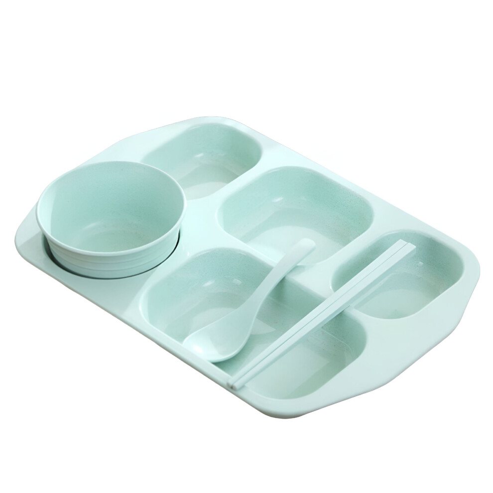 ACDANC Unbreakable 5-Compartment Wheat Straw Plates - BPA-Free for Kids & Adults