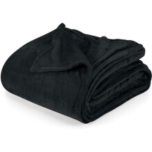 Black Fleece Blanket Twin Size 90 x 66 Inch