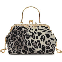 Small Purse for Women Formal Evening Bag Leopard Clutch Bag Animal Print Clutch Purses Dark Brown Crossbody Bags