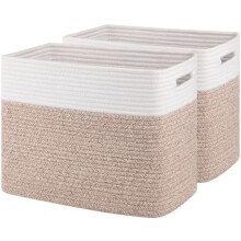 Cotton Rope Storage Baskets 2 Pack – 15 x 9.8 x 11.8 in