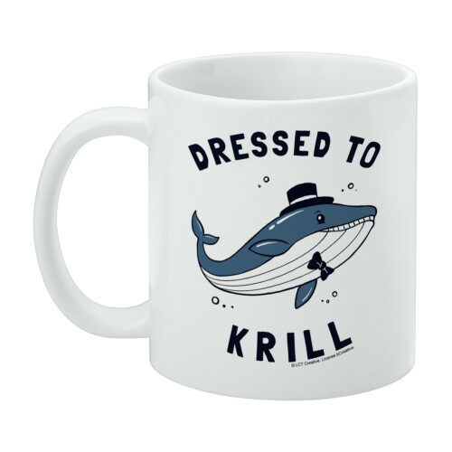 Dressed to Krill Whale Kill Funny Humor White Mug 2