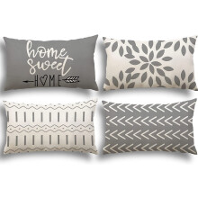 Lumbar Pillow Covers 12x20 Set of 4, Modern Sofa Throw Pillow Cover, Decorative Outdoor Linen Fabric Pillow Case for Couch Bed Car 30x50cm