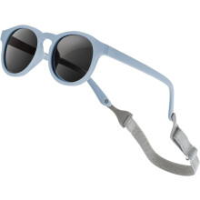 Polarized Flexible UV Protection Toddler Fashion Sunglasses with Strap, Grey/Blue