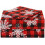 Rotes Büffelkaromuster, Schneeflockenmuster, Bettwäsche-Set, Kingsize, 4-teilig 1