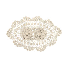 Lace Doily Handmade Crochet Cotton Placemat Oval 10 x 16