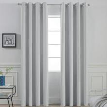 Soft Blackout Curtains, Grommet Thermal Insulated, Light Grey, 52x84", Set of 2 – Compatible with Standard Rods