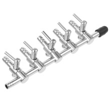 Stainless Steel Aquarium Air Pump Lever with 4mm Outlet for Oxygen Distribution, Finish