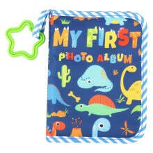 Soft Cloth Baby Photo Album Safe Baby Memory Album with Mirror Cute Toddler Family Memory Book Present Holds 17 Pictures for Kids Newborn Toddlers