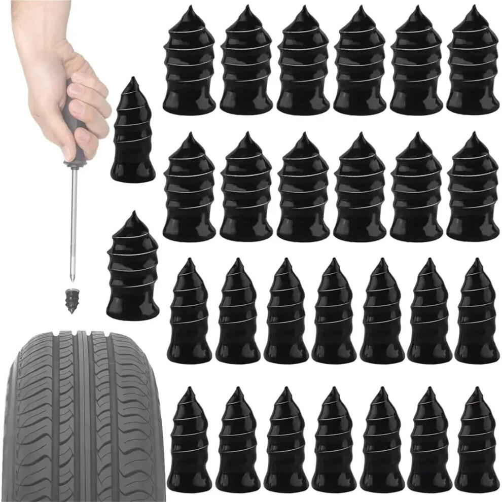 Tire Repair Rubber Nail 150Pcs Car Tires Nails Spikes Car Flat Tubeless Tire Repair Kit Truck Scooter Rubber Motorcycle Anti-Puncture Kit Black 9180479729495