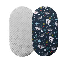 Chinese Hat 2PCS Baby Mose Basket Sheet Bassinet Sheet Cradle Sheet Adapts To Rectangle Oval Pram Bassinet Pads Minky Dot Cartoon Fitted Sheet Set