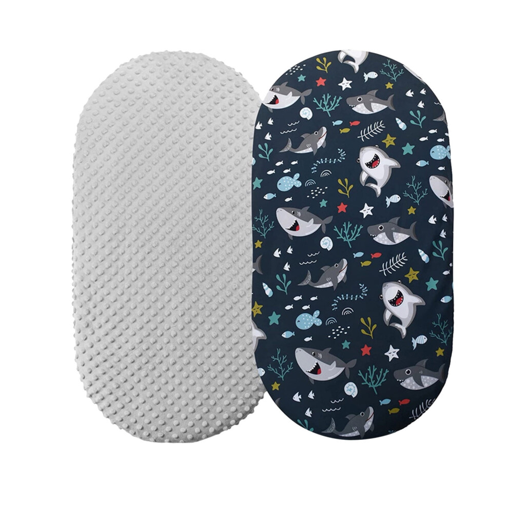 Chinese Hat 2PCS Baby Mose Basket Sheet Bassinet Sheet Cradle Sheet Adapts To Rectangle Oval Pram Bassinet Pads Minky Dot Cartoon Fitted Sheet Set