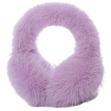 Purple Fluffy Faux Fur Ear Muffs for Women & Girls – Foldable, Frostproof, Warm Soft Ear Covers for Cold Weather – One Size, Compatible with