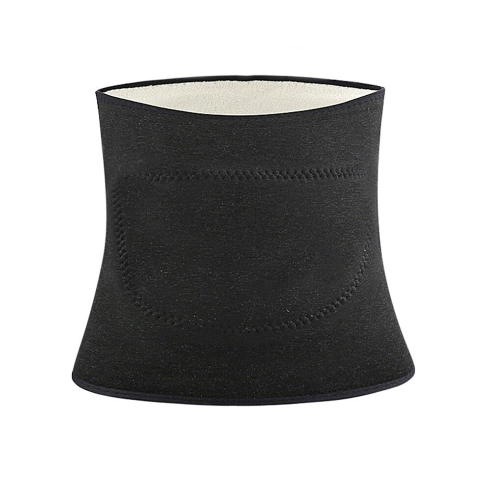 Black Waist Warmer Thermal Fleece Lining Abdomen Back Warmer Belt Warm Belly Wrap Women's Lower Back Support Waistband For Winter Sports