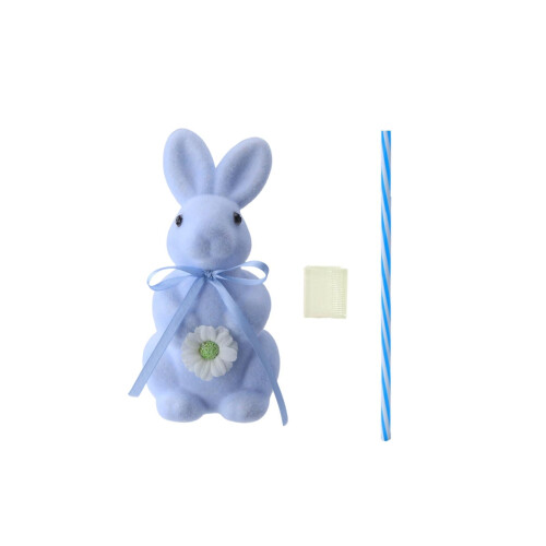 Flocked Bunny Ornament Blue Easter Tree Decor 1