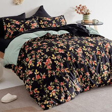 Floral Duvet Cover Set Light Pink Full/Queen 90x90 inch