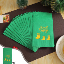 Christmas Gold-Embossed Party Napkins Set Of 40, Premium Paper Dinner Napkins For Festive Celebrations And Holiday Gatherings