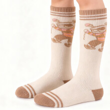 KaiXunRui Kids Wool Socks Boys Winter Boots Grips Kids' Ski Socks with Print Thermal Mid Calf Socks for Boys & Girls