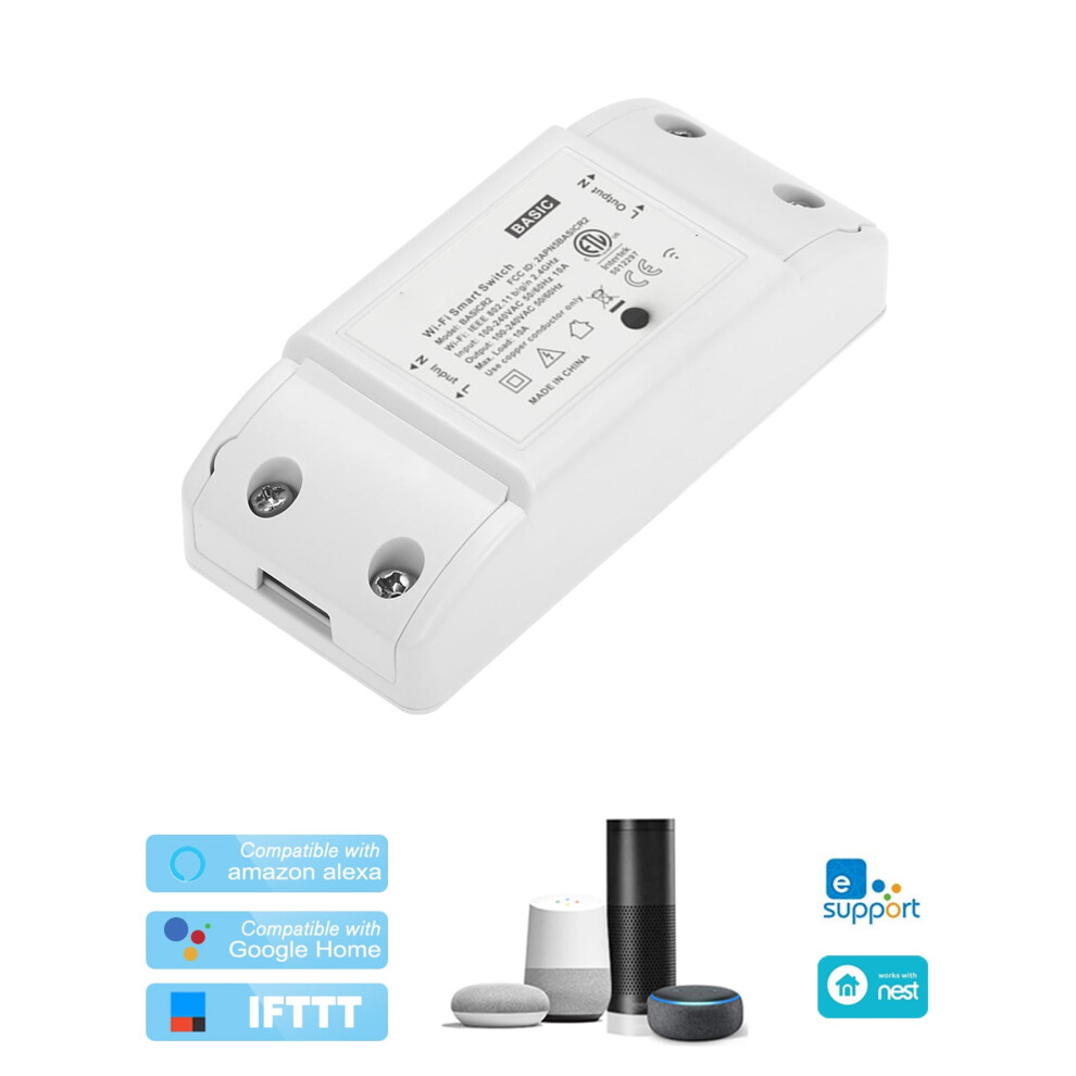 Wireless Remote Switch,Switch Compatible With 10A/2200W Wirel Remote Android/Ios App Universal App Appliances Remote Switch Wifi Switch Simbae 9557311398735