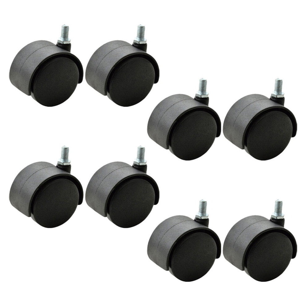 8Pcs M8 Plastic Swivel Casters Wheels For Furniture, Office Chairs, Shelves, Carts, Workbench Replacement Small 9557311396113