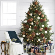 Flocked Christmas Balls Brown 12-Piece