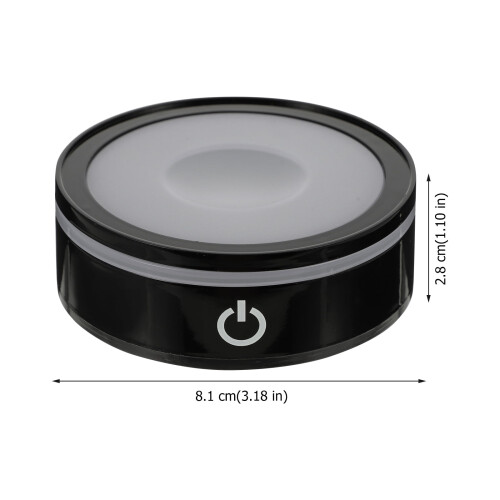 Base per lampada KALLORY, solo base touch, plastica nera, 1 set, 3,2x3,2x1,1 pollici 1